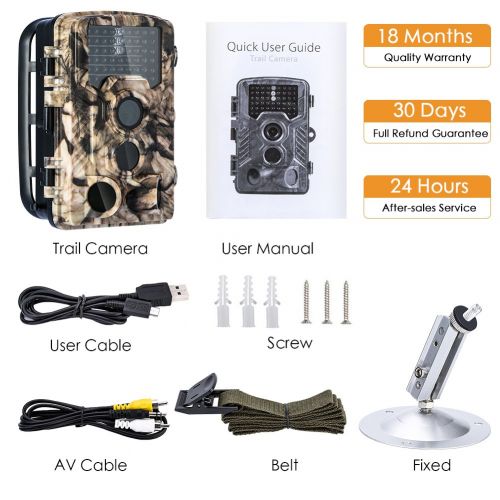  YOUTHINK Hunting Game Camera Wildlife Surveillance Trail Cameras, 16MP 1080P with 65ft Infrared Night Vision, 0.2s Motion Activated, 46pcs No Glow IR LEDs, IP56 Waterproof,120°PIR Sensors,2