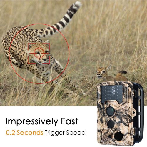  YOUTHINK Hunting Game Camera Wildlife Surveillance Trail Cameras, 16MP 1080P with 65ft Infrared Night Vision, 0.2s Motion Activated, 46pcs No Glow IR LEDs, IP56 Waterproof,120°PIR Sensors,2