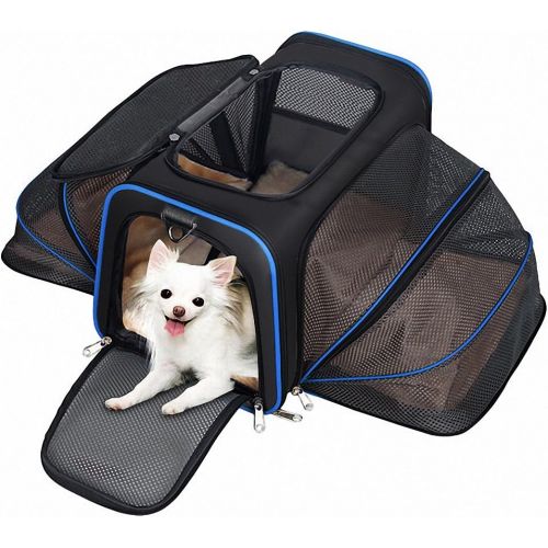  YOUTHINK Expandable Pet Carrier for Dogs and Cats, Soft Sided＆Most Airline Approved, Perfect Cat Carrier with Removable Fleece Mat