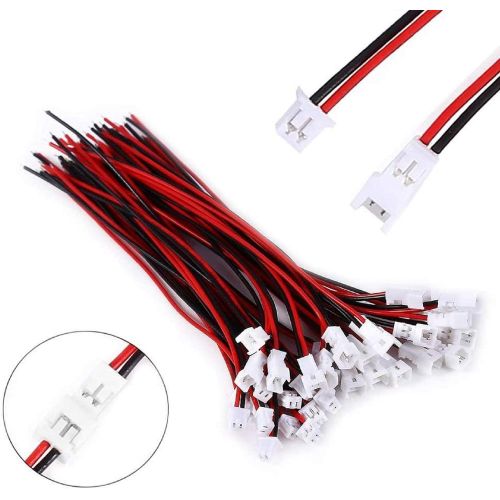  YP Letool 30 Pairs JST 1.25mm 2 Pin Micro Male Female Connector Plug with Red Black Wire Cable 80mm