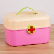 YQ  First aid box Ping Bu Qing Yun Medical box-PP plastic material, portable portable moisture-proof dust double-layer large capacity home cute wind, household multi-layer cute medicine box medical