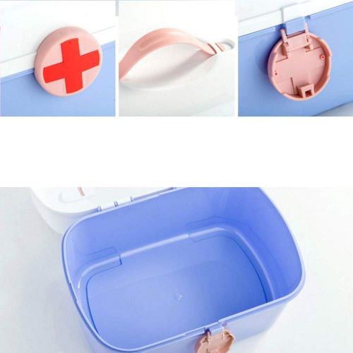  YQ  First aid box Ping Bu Qing Yun Medical box-PP plastic material, portable portable moisture-proof dust double-layer large capacity home cute wind, household multi-layer cute medicine box medical