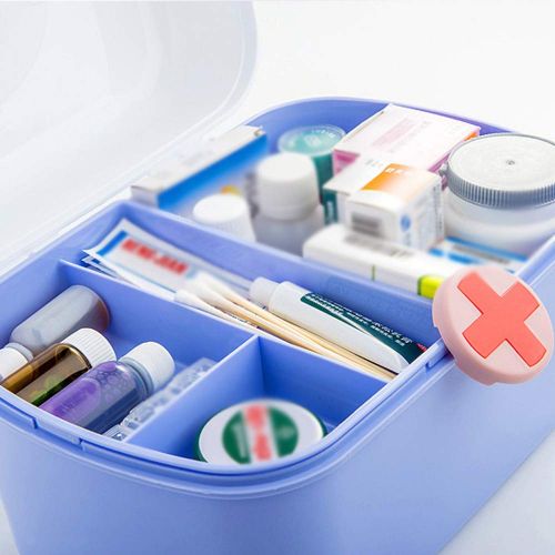  YQ  First aid box Ping Bu Qing Yun Medical box-PP plastic material, portable portable moisture-proof dust double-layer large capacity home cute wind, household multi-layer cute medicine box medical