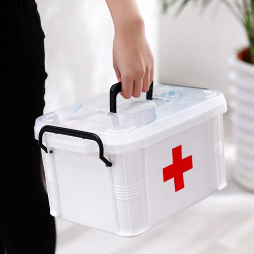  YQ  First aid box Ping Bu Qing Yun Medical box-PP plastic, thick environmental protection, anti-fall and durable, light and easy to take, household medical kits, childrens medicine kits, medical sup