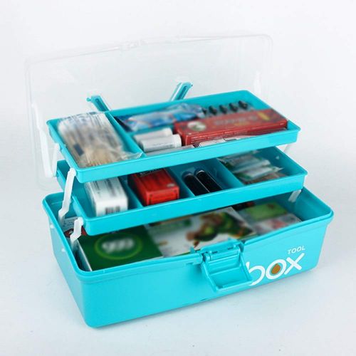  YQ  First aid box Ping Bu Qing Yun Medical box-PP material, thick and durable portable portable seal moisture-proof dustproof simple medical box, household large-capacity three-layer small medicine