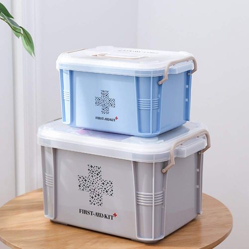  YQ  First aid box Ping Bu Qing Yun Medical box-PP material, portable portable multi-layer storage large-capacity sealed moisture-proof and dustproof, simple household medicine box large-capacity eme
