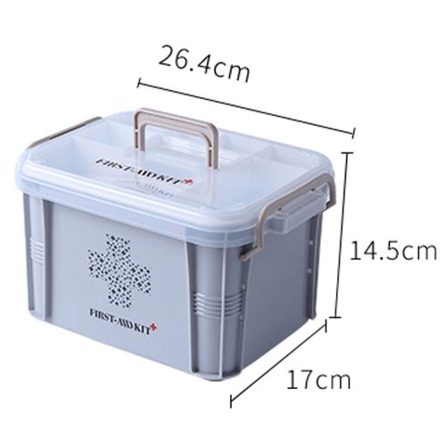  YQ  First aid box Ping Bu Qing Yun Medical box-PP material, portable portable multi-layer storage large-capacity sealed moisture-proof and dustproof, simple household medicine box large-capacity eme