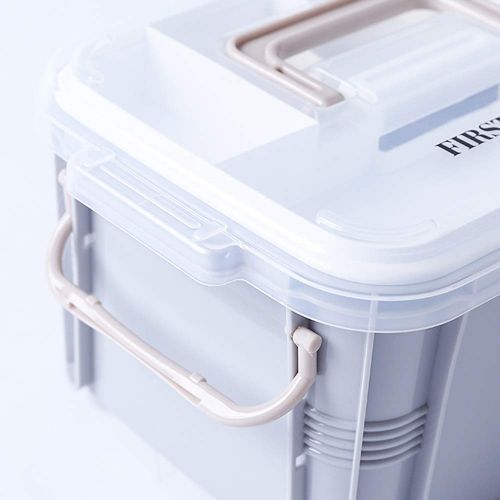  YQ  First aid box Ping Bu Qing Yun Medical box-PP material, portable portable multi-layer storage large-capacity sealed moisture-proof and dustproof, simple household medicine box large-capacity eme