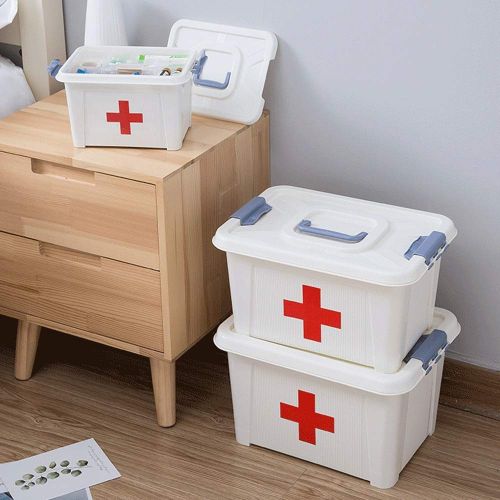  YQ  First aid box Ping Bu Qing Yun Medical box-PP material, simple portable portable moisture-proof dust-proof insect-proof large capacity, family small medicine box household medicine box family me