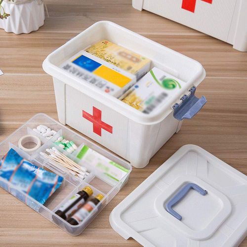 YQ  First aid box Ping Bu Qing Yun Medical box-PP material, simple portable portable moisture-proof dust-proof insect-proof large capacity, family small medicine box household medicine box family me