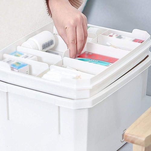  YQ  First aid box Ping Bu Qing Yun Medical box-plastic material, portable portable large-capacity multi-layer layered moisture-proof dustproof, household medicine box suitcase child emergency medica