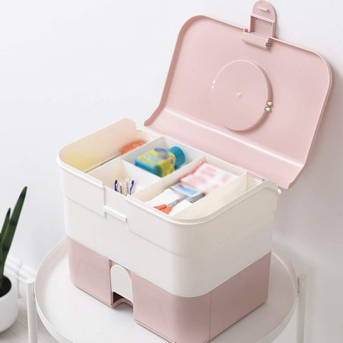  YQ  First aid box Ping Bu Qing Yun Medical box-PP+ABS material, portable portable large capacity multi-function double moisture-proof dustproof, medicine box household medicine large-capacity storag