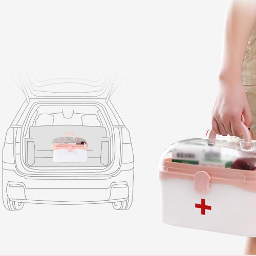  YQ  First aid box Ping Bu Qing Yun Medical box-ABS material, thick and durable portable convenient sealing moisture-proof dustproof multi-transparent, household medicine box medicine storage box tra