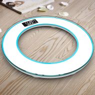 YQ Body fat scale Ping Bu Qing Yun Weight Scale High-Precision Household Body Scale Anti-Rollover Tempered Glass Transparent Round Digital Scale Body Fat Scale (Color : B)