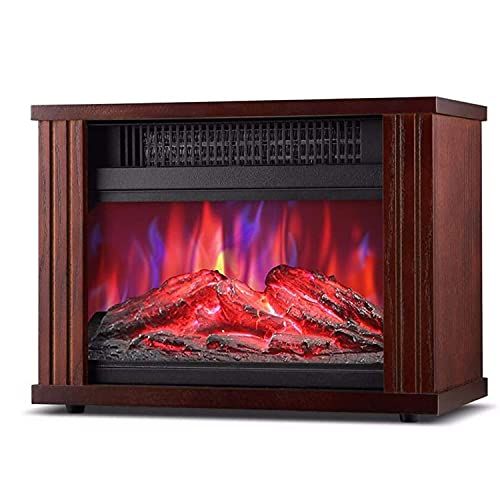  YQZ 16 Free Standing Electric Fireplace Portable Adjustable Stove with Heater Wood Burning Flame 750/1500W