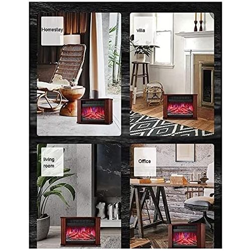  YQZ 16 Free Standing Electric Fireplace Portable Adjustable Stove with Heater Wood Burning Flame 750/1500W