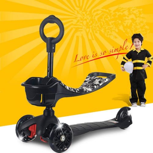  YRC Roller Moped Wheel Scooter Falten Rollercoaster HoeHenverstellbar E Roller Mit Sitz Kinder Geeignet FueR 3-8 Jahre