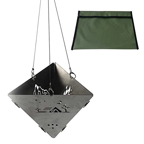  YRRC Camping Stove Triangle Hanging,Wood Stove Outdoor Campfire Pit Wood Stove Stainless Steel Burning Stove for Barbecue Bonfire,Picnic Wood Stove Convenient Charcoal Fire