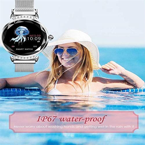  YSCENL Smart Watch Waterproof, Women Ladies Fashion Smartwatch, Heart Rate Monitor Fitness Tracker for Android and iOS