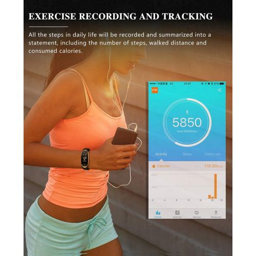  YSCysc Fitness Tracker Activity Smart Trackers Bluetooth IP68 Swimming Sports Waterproof Heart Rate Monitor Pedometer Sleep Monitor for for iOS Android