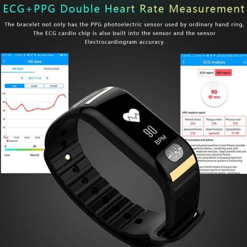  YSCysc Fitness Tracker Smart Watch Heart Rate Blood Pressure Oxygen Monitor ECG+PPG Sports Pedometer Activity Wristband Bracelet