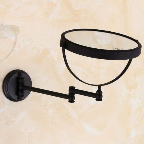  YSHCA Makeup Mirror,Vanity Mirror Wall Mount Rotation Two-Sided Magnifying Cosmetic Mirror, Oil-Rubbed Bronze, Suit for Bathroom, Vanity Table, Hotel,Round Base_8 inches,