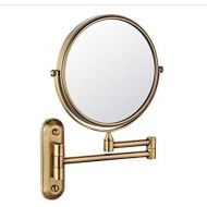 YSHCA Makeup Mirror, Vanity Mirror Wall Mount Rotation Two-Sided Magnifying Beauty Mirror, 8-Inch fold, Suit for Bathroom, Vanity Table, Hotel,Antique_3X