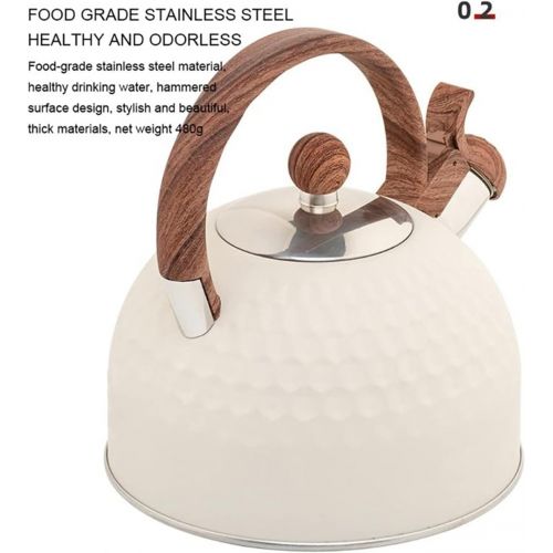  YSJJZDE Whistle Kettle 2.5 Quart Whistling Tea Kettle Stainless Steel Tea Pots Stove Top Stylish Kettle with Wood Pattern Anti Slip Handle Water Kettle (Capacity : 2.5L, Color : Bl