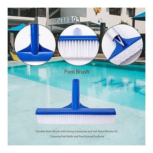  Pool Cleaning Kit Pool Vacuum Jet Cleaner Poor Brush Chlorine Dispenser Pool Skimmer Net with 3 - Section Pole Pool Maintenance Set for Above Ground Pools Spas Hot Tub Fountains