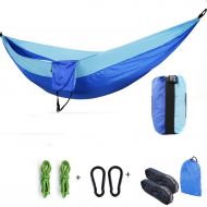 YSNBM Hammock YSNBM Outdoor Hammock, Travel Camping Parachute Cloth Portable Lightweight Hammock Blue Camping Hammock,Strong,Travel Bag