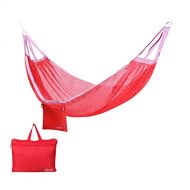 YSNBM Hammock, Outdoor Camping Trip, Ice Silk Yarn, Children Prevent Rollover, 190125cm Camping Hammock,Strong,Travel Bag (Color : Red)