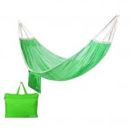 YSNBM Hammock YSNBM Outdoor Hammock, Ice Silk Yarn Swing, Children Prevent Rollover, Park Camping Easy to Carry, 190125cm Camping Hammock,Strong,Travel Bag (Color : Green, Size : A)