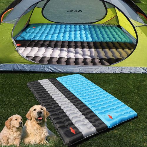  YSXHW Inflating Camping Pads Thick 4.7 Inch Lightweight Camping Sleeping Pad Ultralight,Compact, Waterproof PVC Inflatable Mat for Tent, Hiking and Backpacking