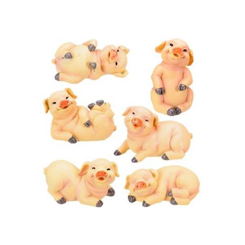  Summit Appliance 3-Inch Pig Collectible Farm Figurine, Set of 6