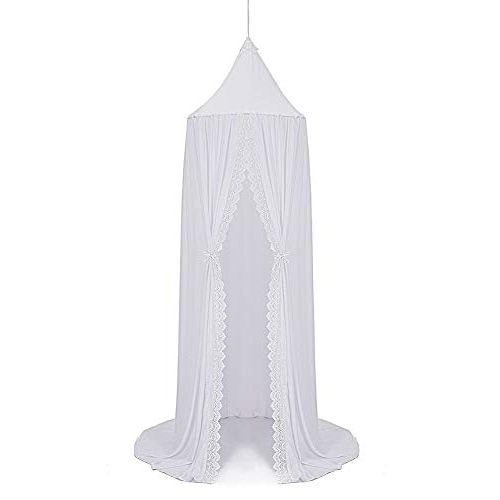  [아마존베스트]YUAKOU Princess Bed Canopy for Kids Baby Bed, Chiffon Dome Mosquito Net Hanging Decoration Christmas New Year Presents