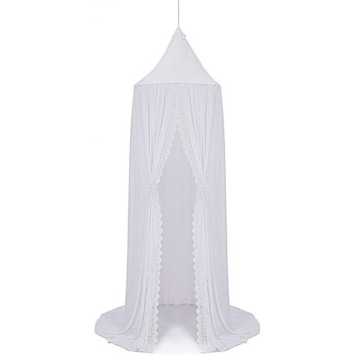  [아마존베스트]YUAKOU Princess Bed Canopy for Kids Baby Bed, Chiffon Dome Mosquito Net Hanging Decoration Christmas New Year Presents