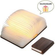 Yuanj Hoelzerne faltende Buch-Lampe - magnetisches LED-Licht -dekorative Lichter, Schreibtisch-Lampe mit Akku 880 mAh - warmes licht-hell genug fuer das Ablesen - Ideal fuer Geschenk