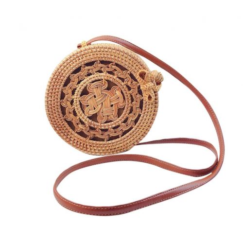  YUANLIFANG Fashion Straw Circle Bags Women Summer Handwoven Round Retro Rattan Straw Beach Casual Bag Feminina