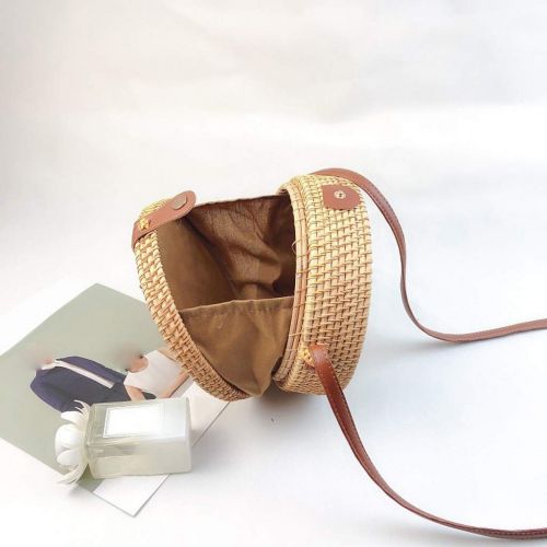  YUANLIFANG Fashion Straw Circle Bags Women Summer Handwoven Round Retro Rattan Straw Beach Casual Bag Feminina