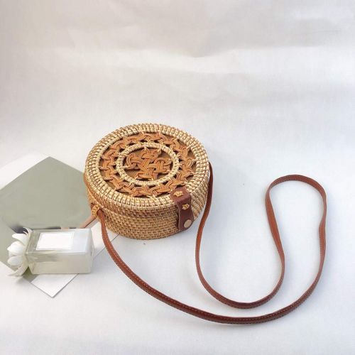  YUANLIFANG Fashion Straw Circle Bags Women Summer Handwoven Round Retro Rattan Straw Beach Casual Bag Feminina