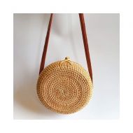 YUANLIFANG Fashion Round Straw Bags Women Summer Rattan Bag Handmade Woven Beach Cross Body Bag Circle Handbag