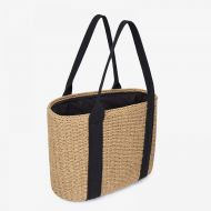 YUANLIFANG Hand-Woven Rattan Bag Straw Totes Bucket Summer Bags Women Natural Basket Handbag Beach Holiday Bag