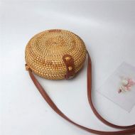 YUANLIFANG Round Retro Rattan Straw Crossbody Bags for Women Messenger Handbag Womens Bag Feminina Sac A Main