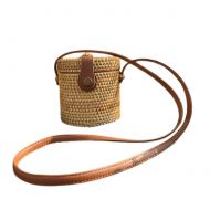 YUANLIFANG Round Woven Bag,Hand Woven Rattan Bag Braided Women Crossbody Bag Retro Summer Beach Shoulder Bag