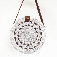 YUANLIFANG Rattan Bags White Shoulder Lady Bag Round Summer Beach Crossbody Bag Womans Handbags Straw Bags