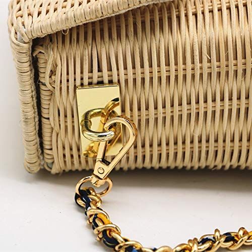  YUANLIFANG Summer Women Handmade Round Bamboo Handbag Rattan Bags Female Travel Box Beach Bag Lady Mini Ribbon Straw Bags