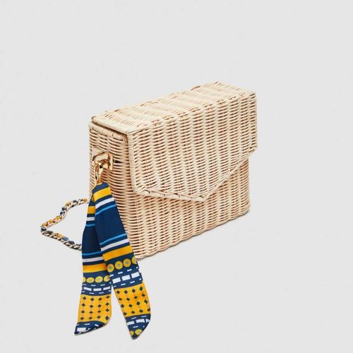  YUANLIFANG Summer Women Handmade Round Bamboo Handbag Rattan Bags Female Travel Box Beach Bag Lady Mini Ribbon Straw Bags