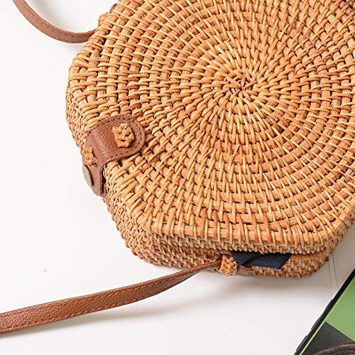  YUANLIFANG Hexagonal Knitting Rattan Bags Handmade Straw Totes Women Crossbody Basket Wicker Handbag