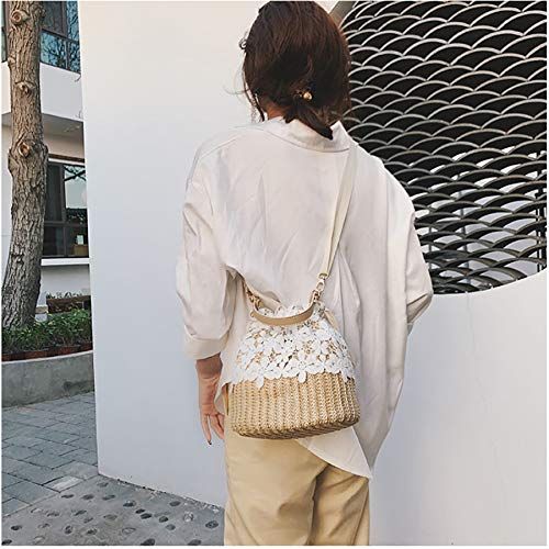  YUANLIFANG Appliques Women Straw Bags Designer Bucket Shoulder Bags Rattan Womens Handbag Fashion Casual Female Messenger Beach Bags