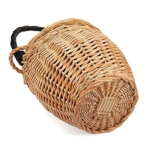  YUANLIFANG Beach Rattan Bag Feminine Women Straw Handbag Handmade Tote Purses Woven Wicker Bag with Lid Bamboo Basket